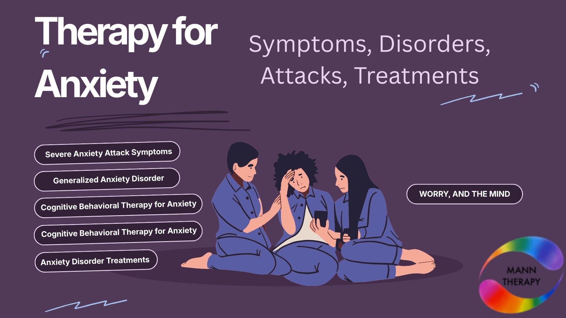 Therapy for Anxiety - Symptoms, Disorders, Attacks, Treatments